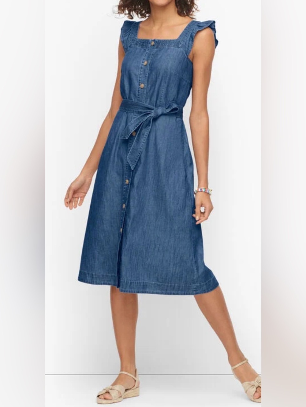NWOT Talbots Denim Button Front Dress Plus Size 18W